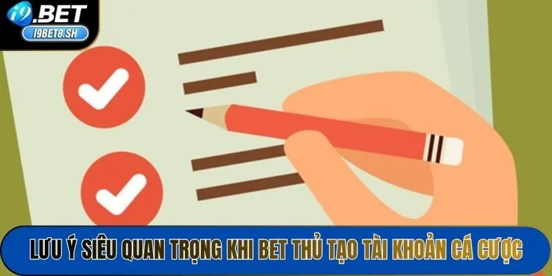 Lưu ý siêu quan trọng khi bet thủ tạo tài khoản cá cược